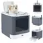MIPAN.XL Bac à litière pour chat - Salle de bain pour chat  -  Avec Filtre et Pelle - 44.5 x 36.5 x 34.5cm - Blanc