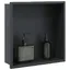 (ON SALE)Niche de Douche - Niche Salle de Bain noir mat 32x32x9 cm acier inoxydable EU112548
