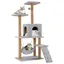 Arbre à Chat, Tour de Jeux pour Chat, Arbres d'activité avec 6 poteaux en sisal, 5 Plates-Formes, 2 nids de Chat, Gris