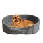 Panier ChienTaille L Lit de Chien avec Coussin Chaud Amovible Inclus Dehoussable Lavable Fond Antidérapant-Gris L