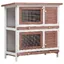 （6253544)Abris/cage pour petit animaux Scandinave - styleClapier dextérieur 4 portes Marron Bois