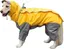 Manteau imperméable pour chien avec capuche amovible veste réglable pour chien avec cordon de serrage pour lextérieur jaune