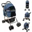 MIPAN.Poussette pour Chat 3 en1- Poussette Pour Petit Animaux Pliable - 96x70x48 cm - Poussette pour Chien/Chat de 15 kg - Bleu