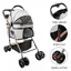 MIPAN.Poussette Pour Chien 4 Roues - Poussette Pour Animaux Noir - Poussette Pour Chat - 96 x 70 x 48cm - Pour Chien/Chat De 20 Kg