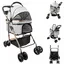 MIPAN.Poussette pour Chat 3 en1- Poussette Pour Petit Animaux Pliable - 96x70x48 cm - Poussette pour Chien/Chat de 15 kg - Noir