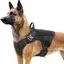 Harnais anti-traction pour chien taille L (noir) style tactique poignée + boucle métallique respirant et ajustable Label