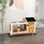 Cage à lapin extérieur Clapier cage à lapins rongeurs sur roulettes 2 portes verrouillables - 108 x 58 x 735 cm bois massif jaune
