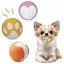 Jouet à mâcher chien en latex naturel balle interactive avec motifs cœur patte et os lot de 3 couleurs différentes