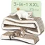 Griffoir Chat 3 Pièces XXL 75 cm – Carton Résistant pour Soins des Griffes – Jusqu’à 2 Ans de Griffades (Mountain- Blanc)