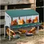 Nid à poules 4 compartiments avec bac de récupération et pieds surélevés - UVRION - Acier galvanisé Vert 107 × 33 × 81 cm