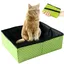 Bac à Litière pour Chat Pliable Portable Litière de Voyage pour Chat Boîte à Litière Pliable pour Chats avec Animaux L(Vert)