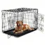 Cage pour Chien 42 “ Double Porte de Sécurité Séparateur Amovible Plateau Inclus Cage Pliable Voyage avec Chien Noir