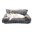Panier pour chat/chien (60x45x20cm) : canapé orthopédique coussin lavable antidérapant moelleux gris foncé