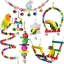 Ensemble de jouets pour perruches 7 pièces pour aire de jeux pour oiseaux, échelle et miroir