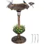 GOPLUS Mangeoire Oiseaux Exterieur avec Lumière Solaire Abreuvoir doiseaux Hauteur 76 CM Laiton