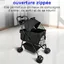 SUPFINE Poussette pliable pour animal de compagnie Poussette Chien Tout Terrain Jusqu’à 15KG 50*65*99cm