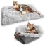 Couverture auto-chauffante pour chat  Panier 2 en 1  Couverture chauffante lavable  Douce et moelleuse  61 x 51 cm