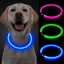 Collier Pour Chien LED Sécurité Lumineux Rechargeable USB 100mAh Ajustable 70cm,3 Changement Couleur