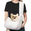 Harnais mains libres pour chien harnais large sac de transport pour petit chien et chat (jusquà 45 kg blanc)