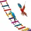 Jouet pour Perroquet Échelle en Bois Arc-en-Ciel 80cm - Pont Suspendu Non Toxique Balançoire & Accessoire de Cage
