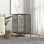Cage oiseau sur pied cage sur roulettes avec balançoire perchoirs et plateau coulissant 48 x 46 x 74 cm en acier noir
