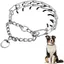 Collier de Dressage Rglable pour Chien Acier Inoxydable avec Embout en Caoutchouc Argent-L YYV