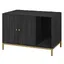 Armoire à litière pour chat - Feandrea - Noir/Doré - Tapis griffoir - Pieds hauts - 80x50x55 cm