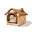 Lit-grotte pour chats et chiens igloo en peluche chaude maison pliable et confortable fond antidérapant (S ours brun)