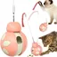 Jouet Distributeur Croquettes Chat - Jouet Chat Interactif, Jouet pour Chat Interieur, Jouet Chaton Tumbler avec Baguette de Taquin