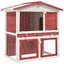 Rouge Clapier/Enclos/Cage Conception ventilée 3 portes Rouge Bois A511