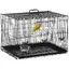 Cage à Oiseaux avec 2 Perchoirs et 3 Portes - Métal et Plastique - 60x41x41 cm - Noir