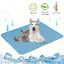 Tapis Rafraîchissant Chien Bleu 70x55cm - Taille L - Coussin Glace Été Moyen & Grand Chien Chat
