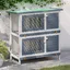Gris Clapier/Enclos/Cage Conception ventilée 4 portes Gris Bois A506