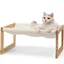 Lit pour Chat en Velours Pelucheux pour Chat dintérieur Hamac en Bois 523 x 42 cm Convient pour Chats Chiots Lapins etc