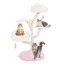 GOPLUS Arbre à Chat 123 cm Mignon, Tour pour Chat Multi-niveaux, Griffoirs Recouverts de Sisal, 2 Perchoirs Rembourrés