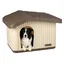 VOUNOT® Maison pour chat chien niche en plastique imperméable 75x63x51cm - Toit incliné amovible - Extérieur et intérieur - Beige