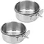 ®RisingFF Lot de 2 bols à oiseaux en acier inoxydable mangeoire et abreuvoir pour cage à oiseaux bol à oiseaux avec clip.