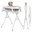 Baignoire Portable pour Chien-FLASIDU-Surélevée Pliable-Peu Encombrante avec Drainage Rapide pour Animaux de Petite Gris