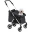 Poussette buggy chien 4 roues pliable - nombreux équipements - alu oxford gris