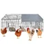 Grand Poulailler Métallique en Acier Galvanisé Toit Imperméable + Anti-UV Parc Grillagé Portable pour Poules Lapins 86×40×40