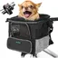 Panier de Vélo Avant pour Chien Chat jusqu'à 4KG avec Adaptateur Φ80mm,Sac à Dos Petit Chien avec Fenêtre en Maille
