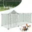 HENGMEI Enclos Poulailler 3x1x15m Acier Galvanisé avec Toit Imperméable et Serrure Abri Extérieur Sécurisé