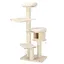 Arbre à chat en bois massif de 174 cm tour à chat à 4 niveaux avec poteaux de grattage en sisal condo perchoir en peluche hamac support d'escalade 20_0005505