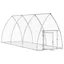 Clapier en acier galvanisé - WIENS - Argenté - 300x105x120 cm - Porte avec serrure - Ventilé - Grand espace dactivité