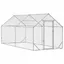 Cage pour poulets en acier galvanisé - vidaXL - 400x170x177 cm - Argenté - Robuste - Imperméable - Assemblage facile