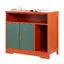 Meuble Bac à Litière Chat Armoire Cache-VEVOR-Niche Cache-litière en Bois-792x43x71 cm-Rouge et Vert
