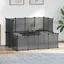 Cage pour petits animaux - vidaXL - 143x107x93 cm - Noir - PP et Acier - Plateforme et 2 échelles - Facile à assembler