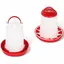Mangeoire et Abreuvoir - - 3 KG et 3L - Rouge - Extérieur - Pour Poules ENEVAOCT