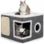 Lits dintérieur pliables pour chat 43x43x32 cm grande maison avec niche confortable boule Gris 43L*43B*32H CM CHATIERE