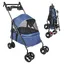 BLEU Poussette pliable 2 en 1 pour Chien et Chat avec Roues Amortissantes  50x70x95cm chariot pour chat chiots Capacité à 10 kg